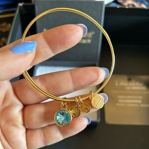 Alex and Ani March birthstone Aquamarine bracelet